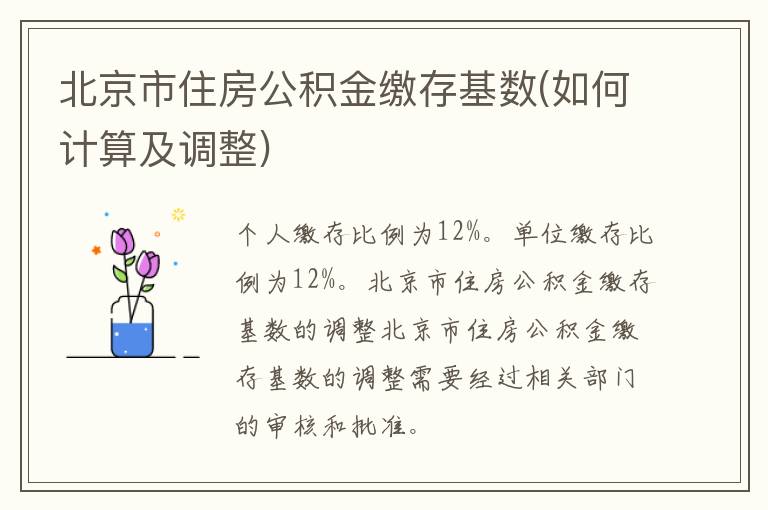 北京企业公积金缴纳详解