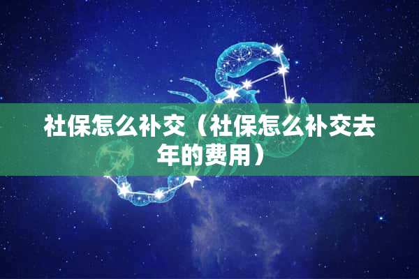 单位交的社保怎么补交