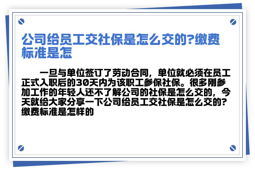 公司强制交社保怎么算，了解缴费标准与计算方法，保障员工权益